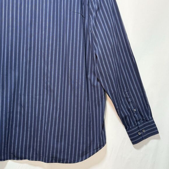 Mens Apt 9 Button Up Casual Shirt - Long Sleeve - Size XL Blue Striped - Picture 13 of 16